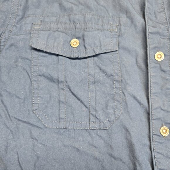 GUESS Men’s Blue Short Sleeve Button Up Shirt Size M - Picture 6 of 13